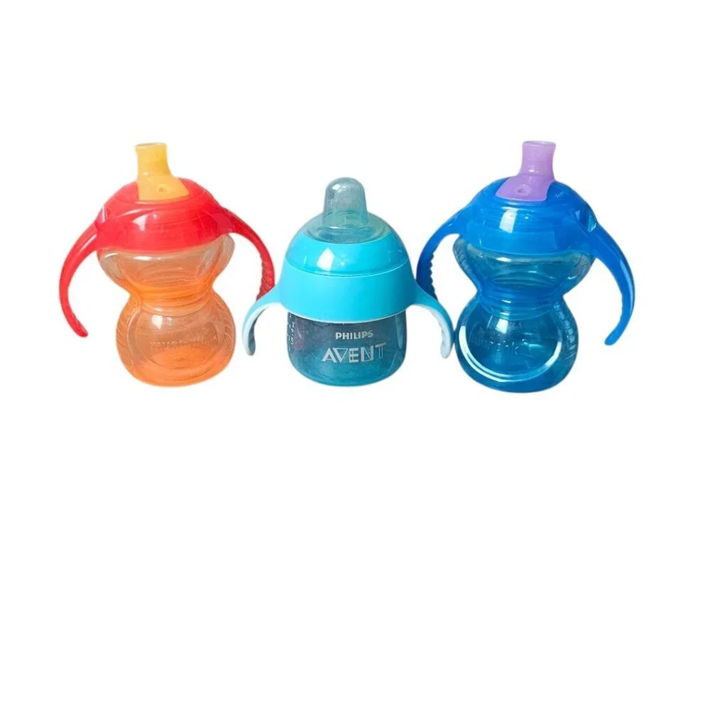 Munchkin Double Handle No Spill Toddler Trainer Sippy Cups Set of 3